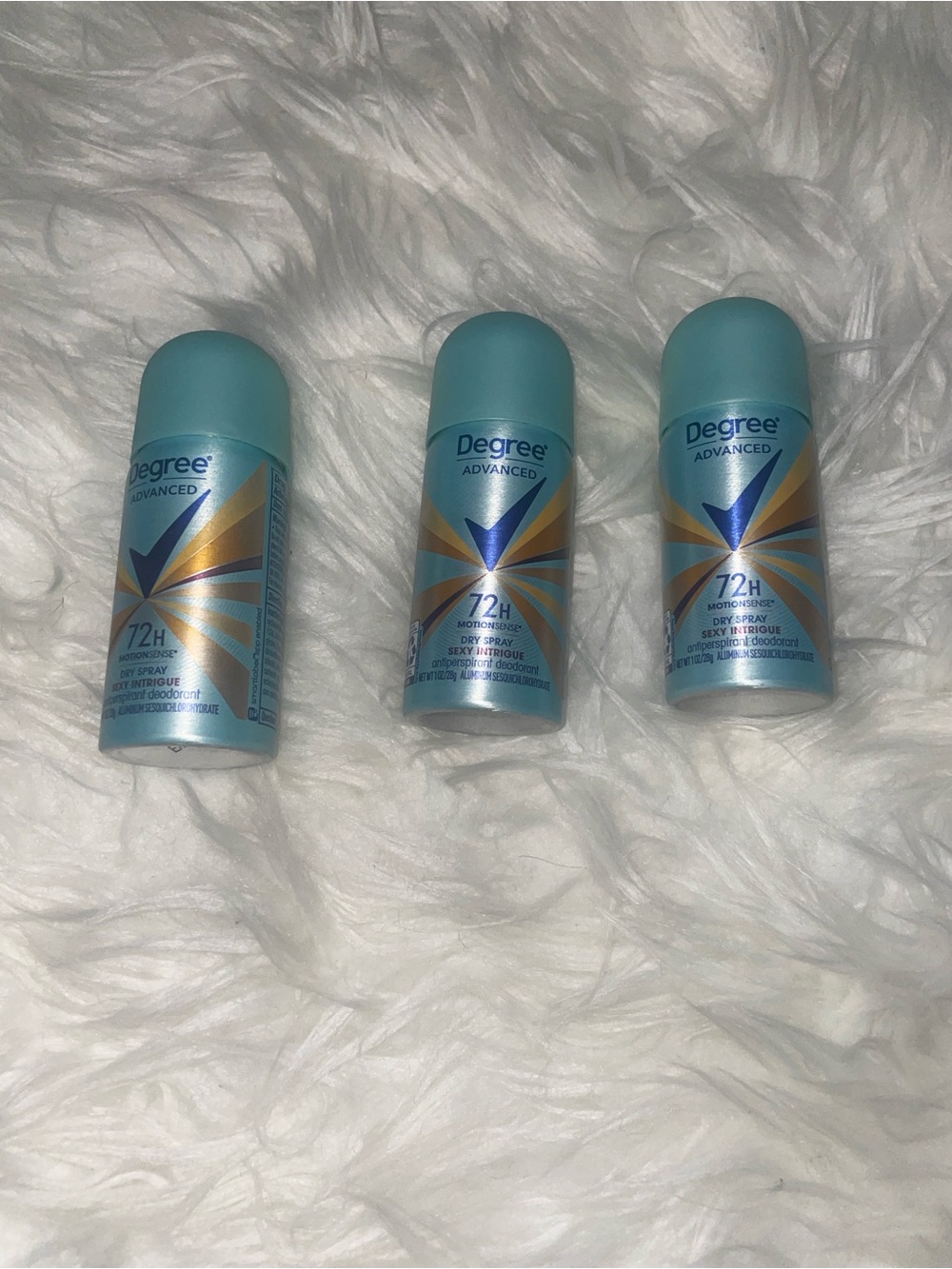 Degree Advanced 72H MotionSense Dry Spray Deodorant Travel Size 1 oz (Lot of 3)